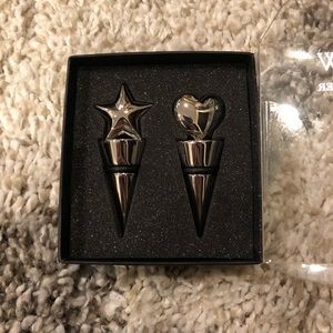 J. Crew Silver Heart & Star Bottle Stoppers NIB